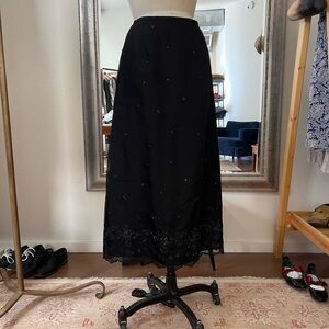 Elegant beaded black silk Skirt
